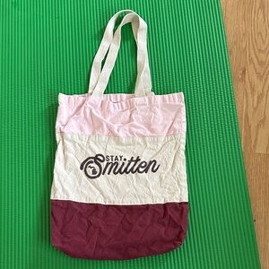 Smitten Pink, Cream, and Burgundy Tote